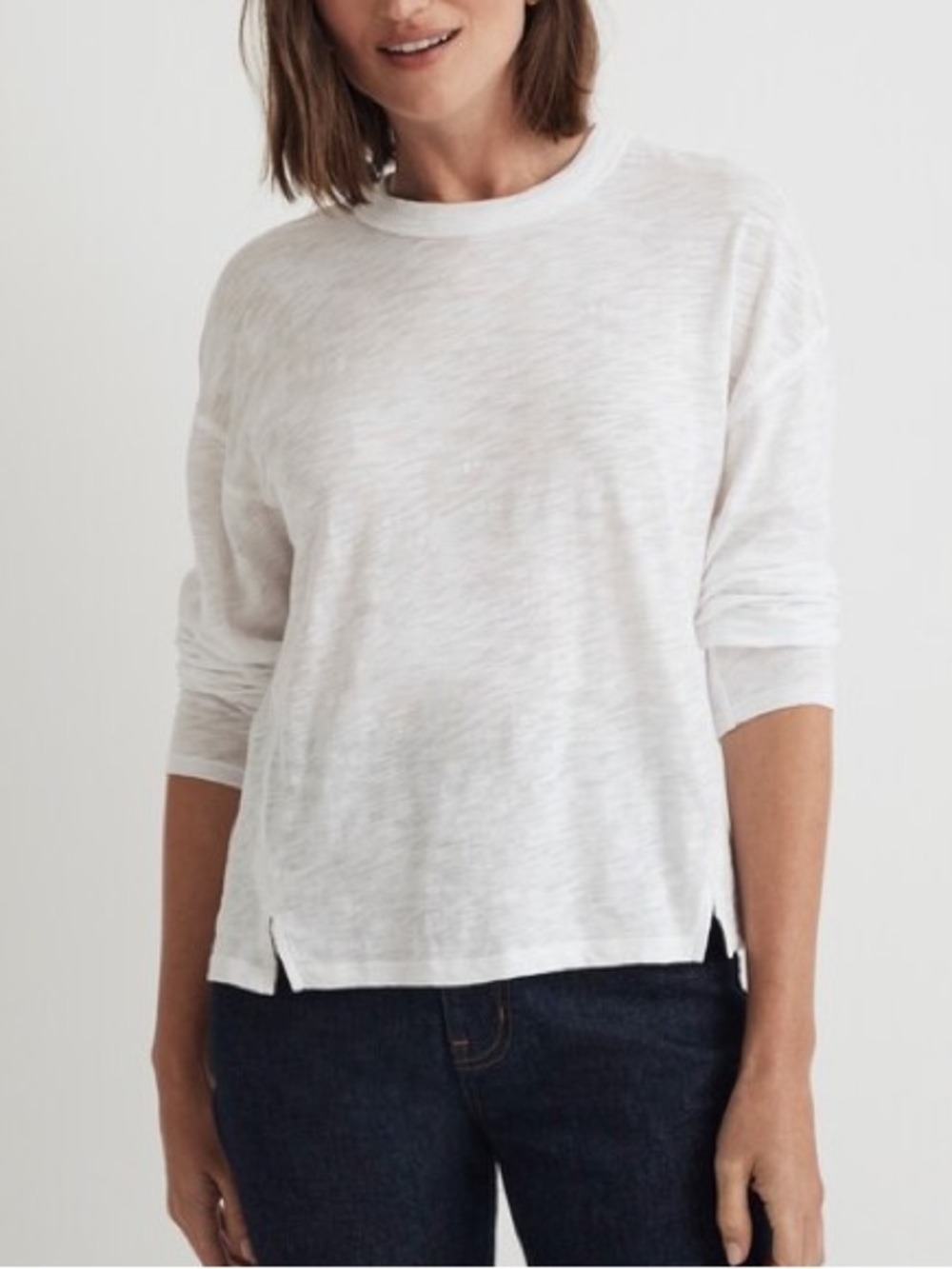 Madewell 100% cotton Slub Relaxed Long-Sleeve Tee size M 43” bust
